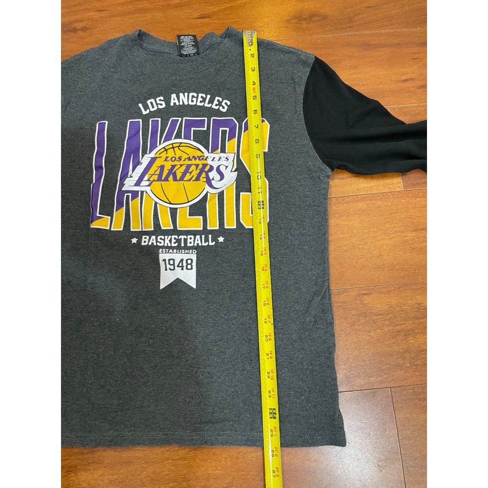 NBA Los Angeles Lakers Logo Gray Waffle Long Sleeve Sports Top M - Picture 6 of 11